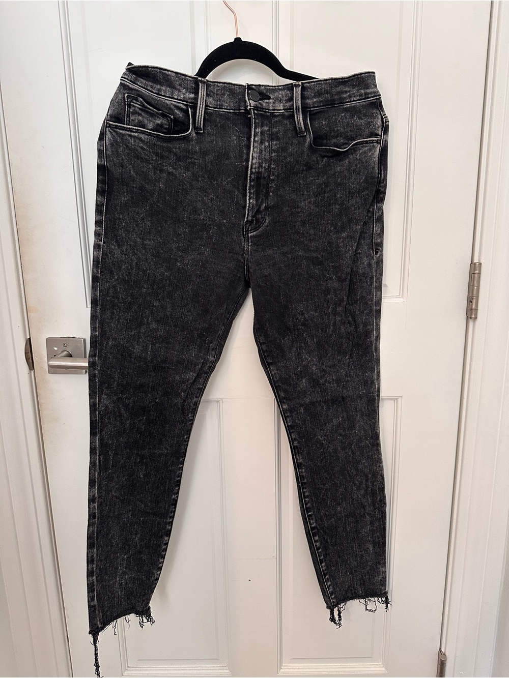 Frame Denim Men's Black Acid-Wash Skinny Jeans